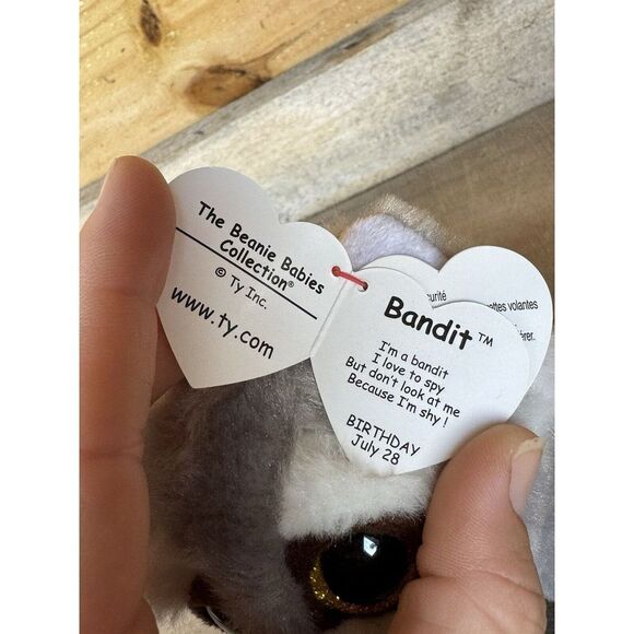 Super Cute! Ty‎ Beanie Baby Bandit The Raccoon 6" - Picture 8 of 11